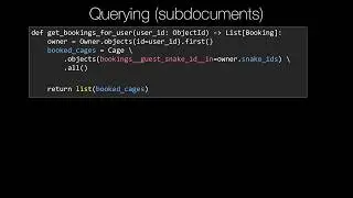 MongoDB and Python Quickstart (18/21): Concept: Querying subdocuments with mongoengine