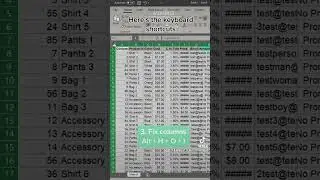 Excel tip to size rows and columns 