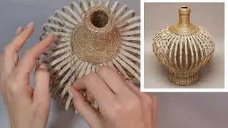 DIY 😊 This decorative vase will decorate any interior. 💖 Make your home cozier!
