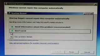 your computer was unable to start || windows cannot repair this computer automatically