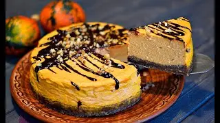 Тыквенный чизкейк. И он обалденный!  Pumpkin cheesecake Прекрасный осенний десерт!