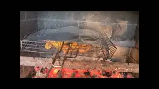 курица на мангале, целиком