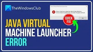 Java Virtual Machine Launcher Error, Could not create the Java Virtual Machine on Windows 11/10