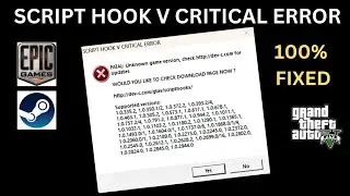 How to Fix Script Hook V Critical Error | 100% FIXED | Script Hook Hook V | Gta 5 Mods