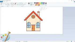 Draw A House  in MS Paint | Ms Paint | Easy step |