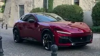 HOT BLONDE DRIVES A FERRARI PUROSANGUE - V12 SOUND