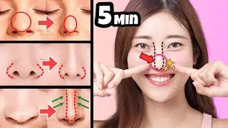 SLIM NOSE EXERCISES! Get Slimmer, Sharper, Higher Nose Naturally. Fix Fat Round Nose