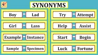 Synonyms : 500+ most important words in English | Vocabulary | Synonyms words | Alternative words