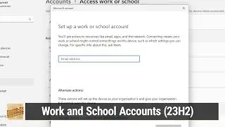 Work and School Accounts (23H2) - Account Updates in 23H2