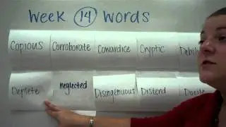 Week 14 Vocabulary Words Foldable format