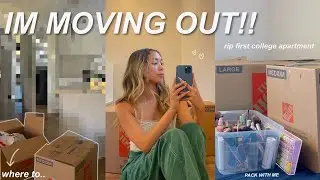 MOVING OUT VLOG!! pack & declutter with me, where I’ll be living, saying goodbye