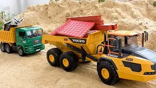 Construction vehicles trucks find tractor in a cave | Dump truck funny story | BIBO TOYS