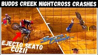 HIS HELMET FLEW OFF! Budds Creek Friday Night Pre-National Supercross Crashes were WILD!