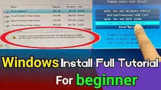 Windows Install For beginners Full Tutorial Explanation A-Z in Bangla | Windows install Problem Fix