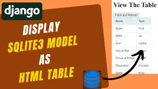 Display SQLite3 Model as HTML Table | Python Django