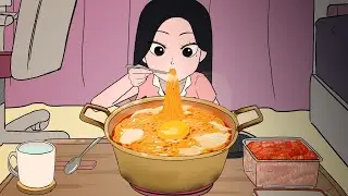 Sneaky Ramen Mukbang Without Parents Knowing | Animation ASMR