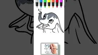 How to draw a cute Elephant 🐘 #coloring #painting #drawing