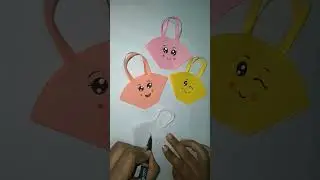 How to make cute paper bag | #shorts #youtubeshorts|DIY cute bag with paper #trendingvideos