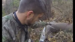 POPE AND YOUNG bow shot with GOPRO mounted on bow- I RAN TO MY STAND CRUNCHING LEAVES THE WHOLE WAY!