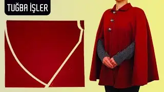 Very Easy Round Poncho Cutting and Sewing (Many Sewing Tips) | Tuğba İşler