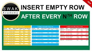 👍 Insert Empty Row After Every Nth Row