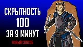 Skyrim - СКРЫТНОСТЬ 100 за 9 минут! НОВЫЙ СПОСОБ! ( Секреты #254 )