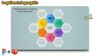 81.{Figma+PowerPoint} Design 6 Step Rounded Hexagonal Shape Infographic | Free Download