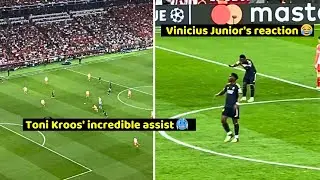 Vinicius Junior's reaction to Toni Kroos' incredible assist in Bayern Vs Real Madrid 2-2