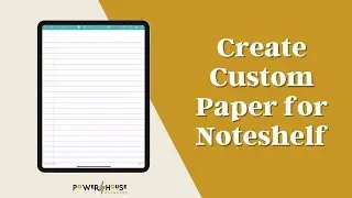 How To Create A Custom Paper Notebook In Noteshelf