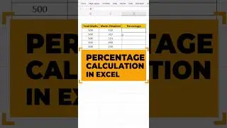 How to calculate PERCENTAGE in excel? 💥Percentage Formula 