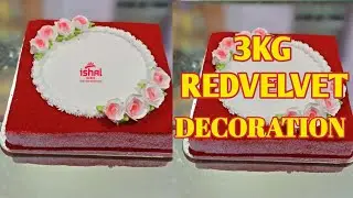 3kg Red velvet cake decorating idea