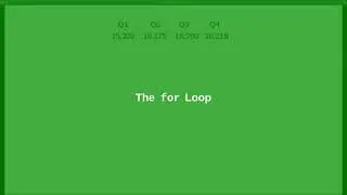 Chapter 5: The for Loop