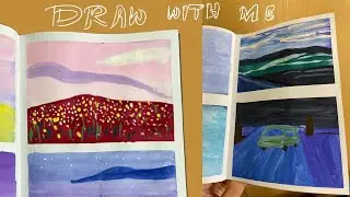 🌠Draw with me | gouache vlog