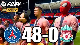 FIFA 24 - RONALDO, MESSI, SPIDERMAN, ALL STARS | PSG 48-0 LIVERPOOL