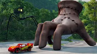 Epic escape from Lightning McQueen Eater, Squidward Eater, Sheriff Eater, Thing |BeamNG.Drive