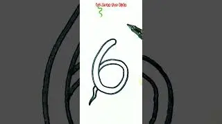 How to draw snake from number 6 | Easy snake drawing for beginners | Number drawing