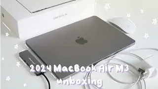 2024 MacBook Air M3 Unboxing | Aesthetic MacBook Unboxing and Review🤍