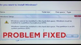 Fix windows cannot be installed to this disk. the selected disk is of the gpt partition style