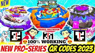 PRO SERIES QR CODES of RAGE LUINOR +VARAENT  LUCIUS + BRAVE VALTRYEK Original | BEYBLADE BURST APP