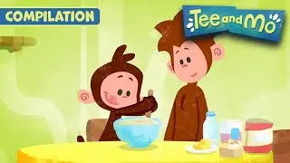 Learn to Cook and Munch Away with Tee | Tee and Mo 🐒 COMPILATION 🙈 15+ MINUTES