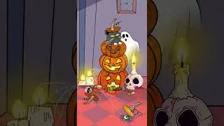 Halloween Party with cat, pumpkins, friendly ghosts and...🍬👻💀🎃🕯️🕷️ #halloween #halloween2023