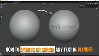 How to Shrink or Emboss any text in blender / shrink text