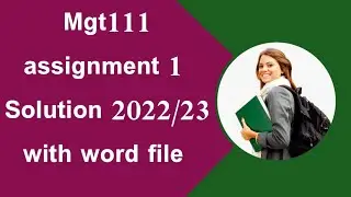 Mgt111 assignment solution 1/mgt111 assignment 1,2022/23#mgt111assignment1#vu#solution #helpforyou