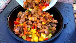 Когда захотелось мясо с овощами, делаю так. Хорциани в казане