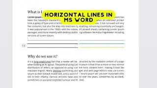 How to add horizontal line to MS Word (and change its color)