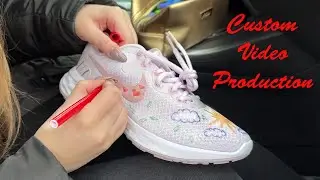 Custom Painted sneakers, sneakers abuse, custom video production (# 1206)