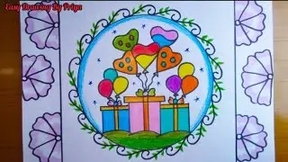 Happy Children's Day Drawing / Bal diwas / Children's Day / Circle Drawing Easy / Drawing In Circle