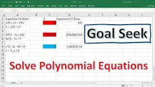 Solving Polynomial Equations Using Goal Seek In Excel