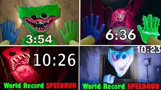 Poppy Playtime ALL Chapters 1,2,3,4 - World Record SPEEDRUN (Full Gameplay Walkthrough No Death)