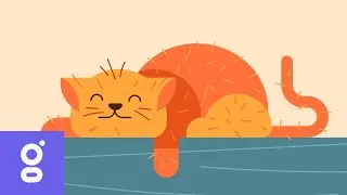 How to Draw a Cat EASY, Flat Design Character, Time Lapse Art